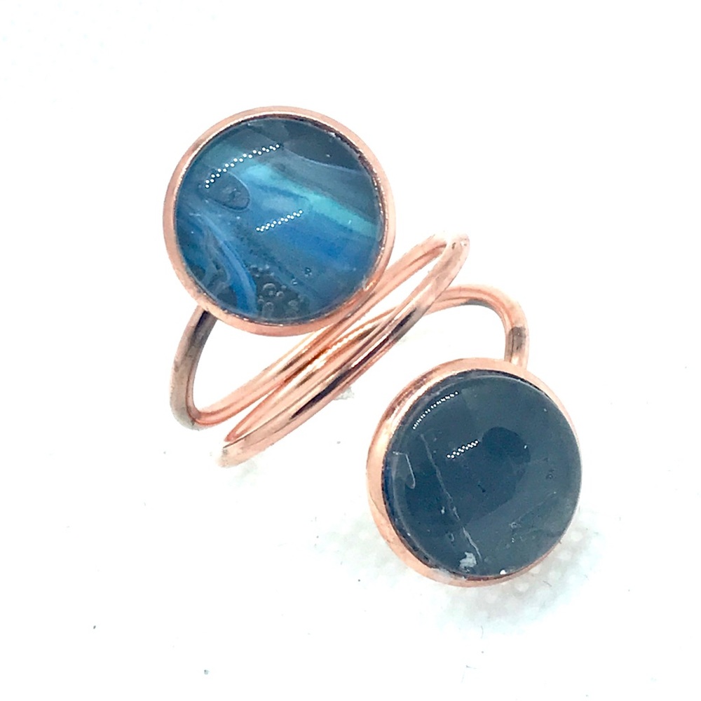 Handmade domes ring adjustable rose gold color NSR